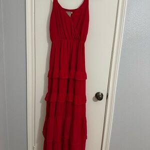 Elegant Red Sleeveless Maxi Dress